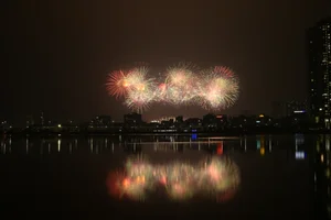 Hanoi Crowds Brave 12C Cold for Spectacular My Dinh Fireworks - image 10