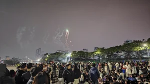 Hanoi Crowds Brave 12C Cold for Spectacular My Dinh Fireworks - image 11
