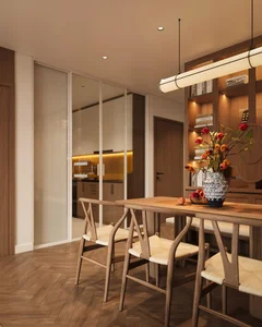Modern 3-Bedroom Apartment in Ngoc Thuy Featuring Seamless Wooden Interior Design - image 9