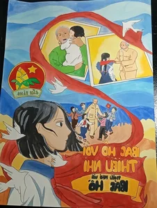 89+ Beautiful Drawings of Uncle Ho with Children on A3 and A4 Paper - image 11