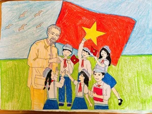 89+ Beautiful Drawings of Uncle Ho with Children on A3 and A4 Paper - image 26