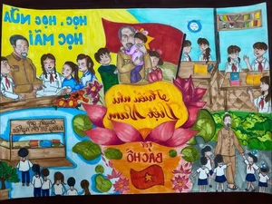 89+ Beautiful Drawings of Uncle Ho with Children on A3 and A4 Paper - image 22
