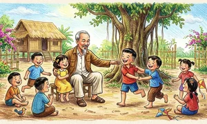 89+ Beautiful Drawings of Uncle Ho with Children on A3 and A4 Paper - image 23
