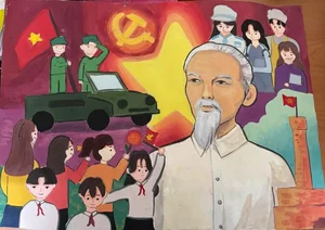 89+ Beautiful Drawings of Uncle Ho with Children on A3 and A4 Paper - image 20