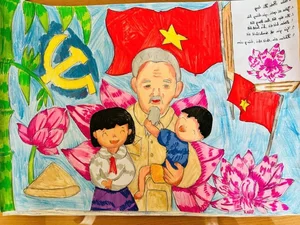 89+ Beautiful Drawings of Uncle Ho with Children on A3 and A4 Paper - image 13