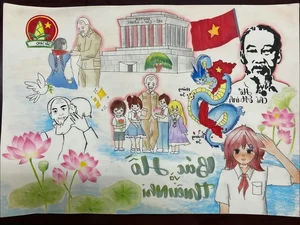 89+ Beautiful Drawings of Uncle Ho with Children on A3 and A4 Paper - image 27