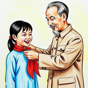 89+ Beautiful Drawings of Uncle Ho with Children on A3 and A4 Paper - image 14