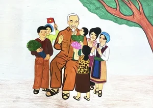 89+ Beautiful Drawings of Uncle Ho with Children on A3 and A4 Paper - image 5