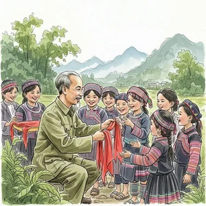 89+ Beautiful Drawings of Uncle Ho with Children on A3 and A4 Paper - image 7