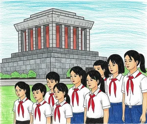 89+ Beautiful Drawings of Uncle Ho with Children on A3 and A4 Paper - image 1