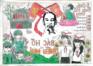 89+ Beautiful Drawings of Uncle Ho with Children on A3 and A4 Paper - image 25