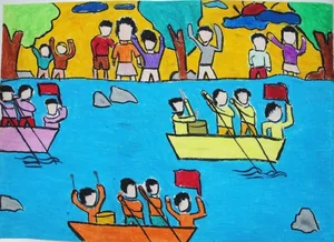 Fun and Easy Boat Racing Festival Drawing Ideas for Students - image 32