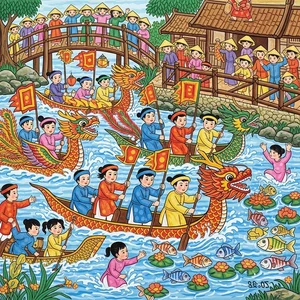 Fun and Easy Boat Racing Festival Drawing Ideas for Students - image 24