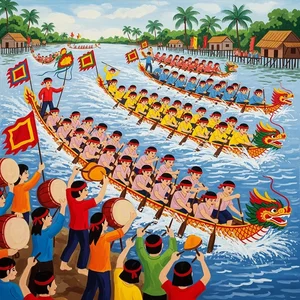 Fun and Easy Boat Racing Festival Drawing Ideas for Students - image 28
