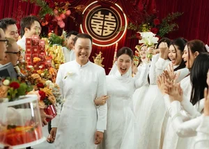 Diem My 9x Stunning Phoenix Embroidered Wedding Ao Dai - image 3