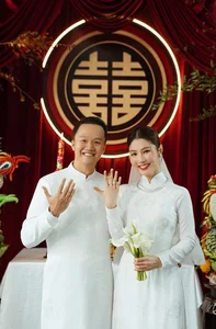 Diem My 9x Stunning Phoenix Embroidered Wedding Ao Dai - image 5