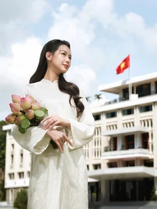 Vietnamese Star Kaity Nguyen Celebrates National Pride with Red Flag Photoshoot - image 2