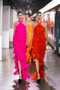 Fashion Extravaganza: Models Catwalk at Historic Saigon Railway Station - image 12