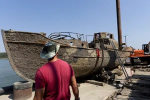 Close-up: WWII Nazi Fleet Exposed by Receding Danube Water Levels - image 3