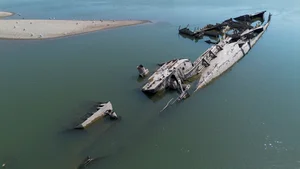 Close-up: WWII Nazi Fleet Exposed by Receding Danube Water Levels - image 2