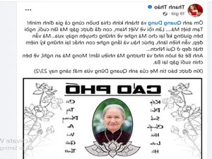 Vietnamese Celebs Offer Condolences as Singer Quang Dung's Mother Passes Away - image 0
