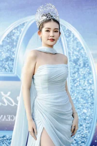 Le Au Ngan Anh Supported by Husband at Early Morning Pageant Judging - image 0