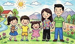 Heartwarming Family Drawings and Paintings: Celebrating Love, Unity, and Beautiful Memories - image 25