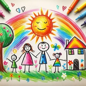 Heartwarming Family Drawings and Paintings: Celebrating Love, Unity, and Beautiful Memories - image 23