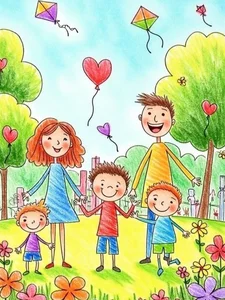 Heartwarming Family Drawings and Paintings: Celebrating Love, Unity, and Beautiful Memories - image 46
