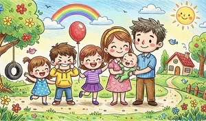 Heartwarming Family Drawings and Paintings: Celebrating Love, Unity, and Beautiful Memories - image 43