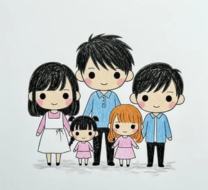 Heartwarming Family Drawings and Paintings: Celebrating Love, Unity, and Beautiful Memories - image 21