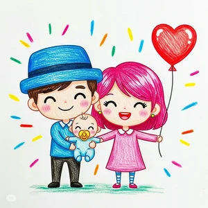 Heartwarming Family Drawings and Paintings: Celebrating Love, Unity, and Beautiful Memories - image 11