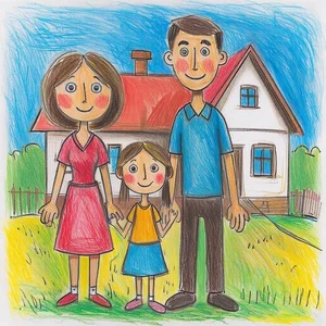 Heartwarming Family Drawings and Paintings: Celebrating Love, Unity, and Beautiful Memories - image 7