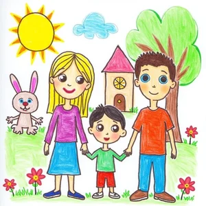 Heartwarming Family Drawings and Paintings: Celebrating Love, Unity, and Beautiful Memories - image 33