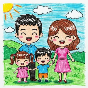 Heartwarming Family Drawings and Paintings: Celebrating Love, Unity, and Beautiful Memories - image 13