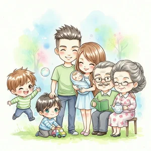 Heartwarming Family Drawings and Paintings: Celebrating Love, Unity, and Beautiful Memories - image 32