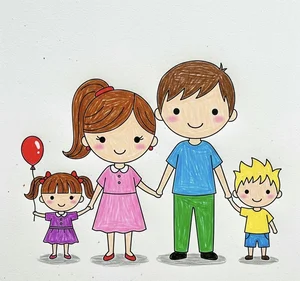 Heartwarming Family Drawings and Paintings: Celebrating Love, Unity, and Beautiful Memories - image 19