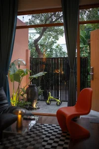 Modern 5x16m Bauhaus House in Hoc Mon with Bold Orange Accents - image 10