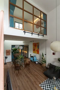 Modern 5x16m Bauhaus House in Hoc Mon with Bold Orange Accents - image 5
