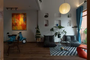 Modern 5x16m Bauhaus House in Hoc Mon with Bold Orange Accents - image 14