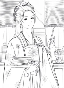 Ancient Anime Princess Coloring Pages: Creative Printable Sheets for Kids - image 13