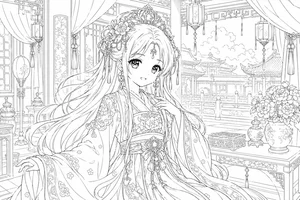 Ancient Anime Princess Coloring Pages: Creative Printable Sheets for Kids - image 5