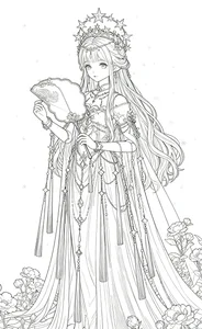 Ancient Anime Princess Coloring Pages: Creative Printable Sheets for Kids - image 10