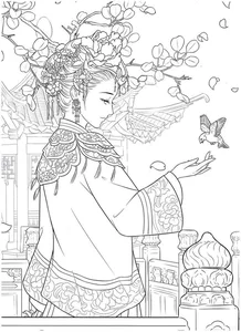 Ancient Anime Princess Coloring Pages: Creative Printable Sheets for Kids - image 23