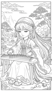 Ancient Anime Princess Coloring Pages: Creative Printable Sheets for Kids - image 36