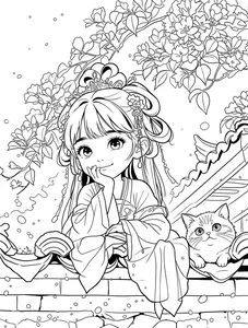 Ancient Anime Princess Coloring Pages: Creative Printable Sheets for Kids - image 30