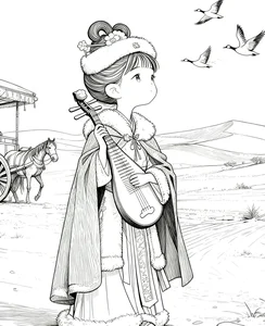 Ancient Anime Princess Coloring Pages: Creative Printable Sheets for Kids - image 14