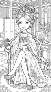 Ancient Anime Princess Coloring Pages: Creative Printable Sheets for Kids - image 11