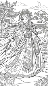 Ancient Anime Princess Coloring Pages: Creative Printable Sheets for Kids - image 28