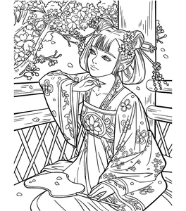 Ancient Anime Princess Coloring Pages: Creative Printable Sheets for Kids - image 4